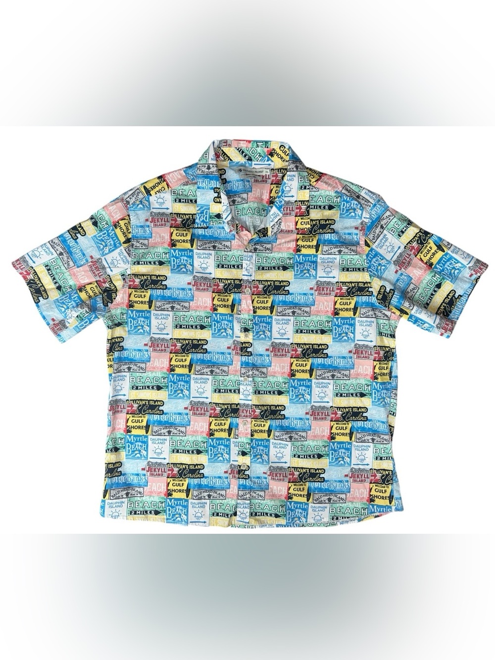 Southern Proper Social Cocktail Carolina Beach Signs Shirt Mens XXL Button Up